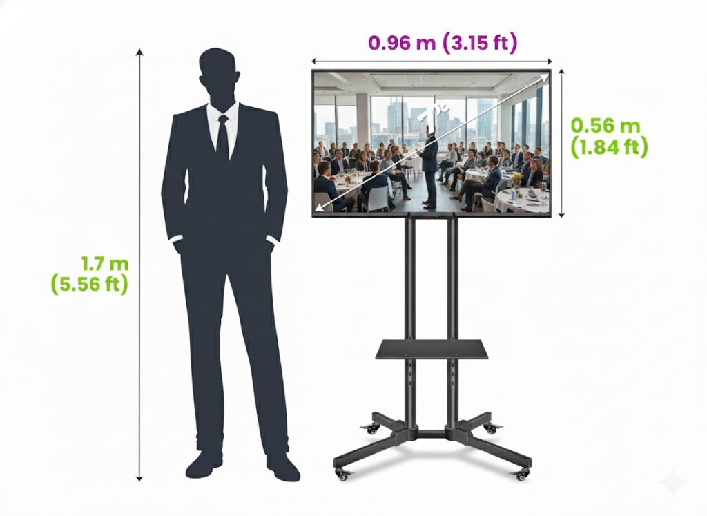 43" LED TV Screen 4K, landscape (horizontal) oriented