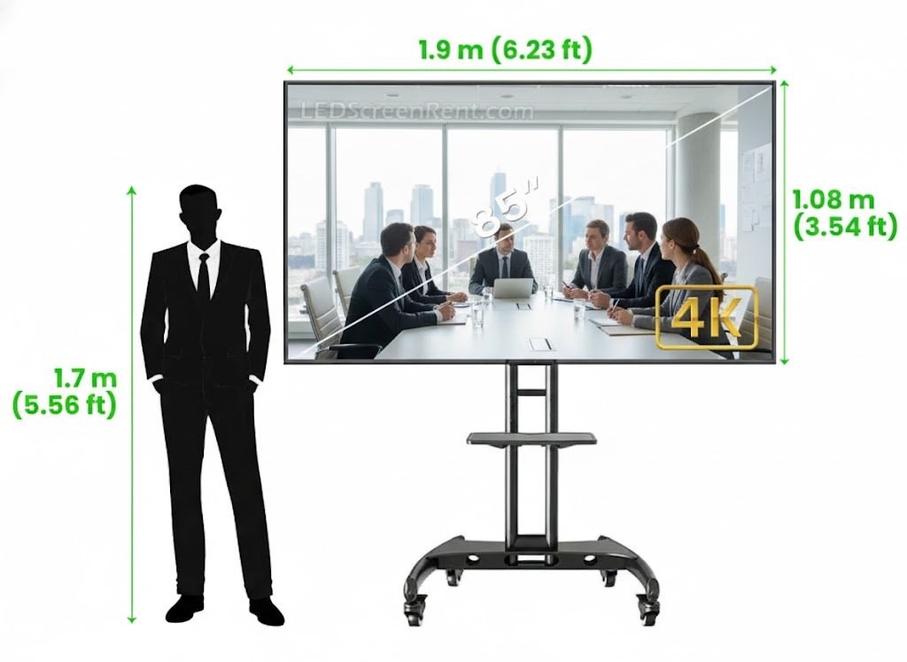 85" LED TV Screen 4K, (Horizontal)