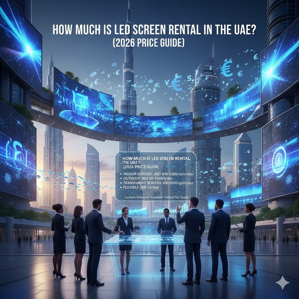 How Much Is LED Screen Rental in the UAE? (2026 Price Guide) 1 How Much Is LED Screen Rental in the UAE? (2026 Price Guide)